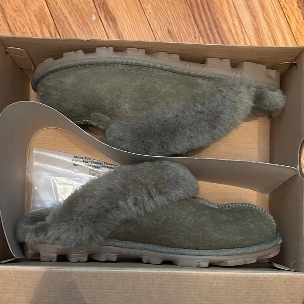 UGG Olive Fur-Lined Slippers - Picture 5 of 6